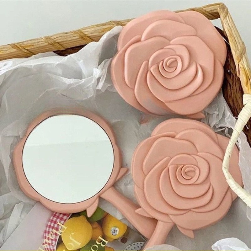 Beauty Flower Makeup - ポータブル女性用ローズメイクアップミラー、ハンドポケット折りたたみ式化粧鏡、小型、様々な形、美容用