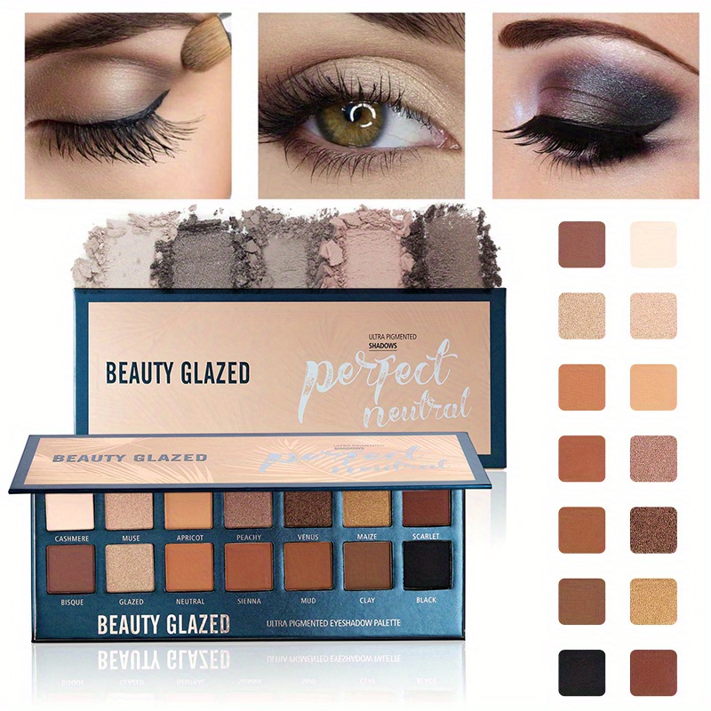 Beauty Huda Makeup - 防水アイシャドウパレット,マット,肌色,長持ち,14色,メイク