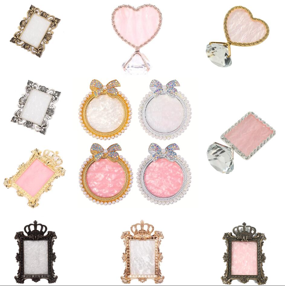 Beauty Flower Makeup - 1 エレガントなパールとラインストーンのネイルエンハンスメントパレット - ダイヤモンドベースのハート型ローズゴールドファンデーションメイクアップ - スクエアアンティーク