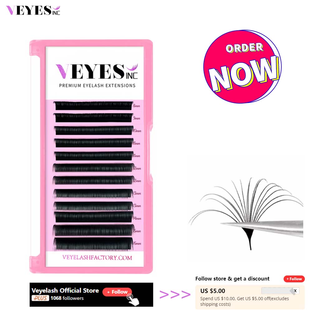 Beauty Flower Makeup - Veyes inc簡単なファンニングまつげエクステvelash cccurlロシアボリュームまつげクイックブルームカスタム水生メイクアップビューティー