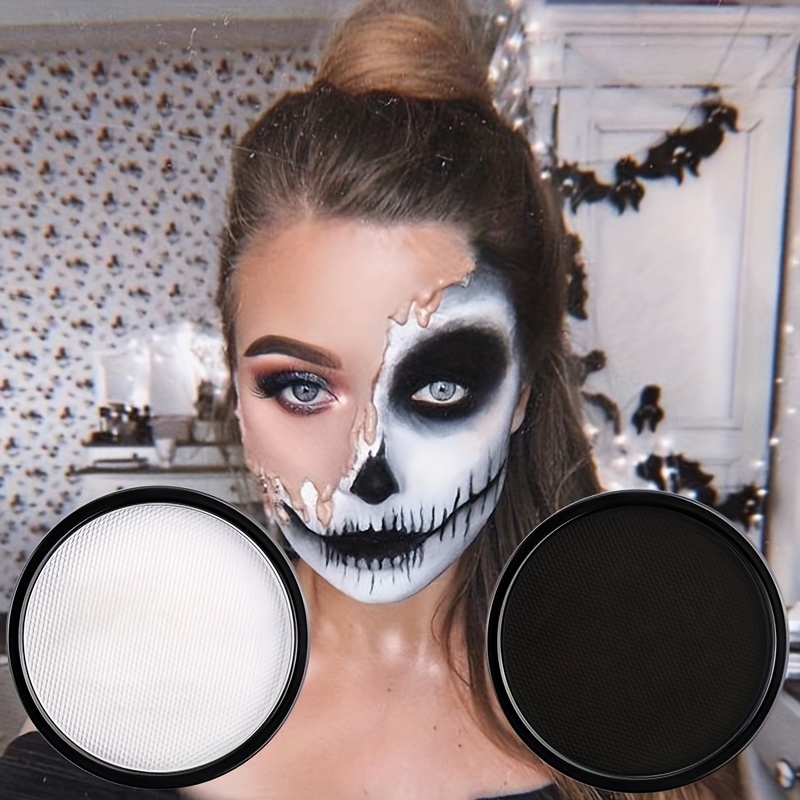 Beauty Makeup Pictures - 30 グラム水溶性単色ボディペイント黒と白のメイクアップフェイスペイントハロウィンパーティー防水メイクボディペインティング