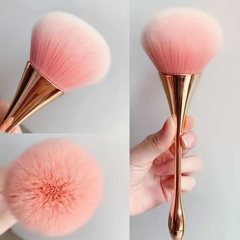 Beauty Flower Makeup - ローズゴールデンファンメイクブラシ、化粧ブラシルースパウダーブラシ、ハイライトブラシブラッシュブラシ-ソフトヘアメイクアップ固定