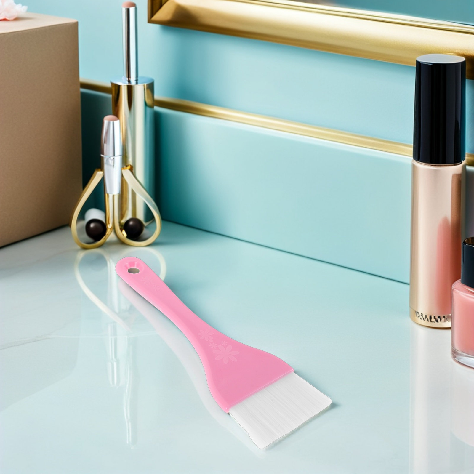Makeup Brush Set - 4個入りフェイシャルマスクアプリケーター ソフト大型メイクブラシセット ホワイト ピンク クレイ マッド