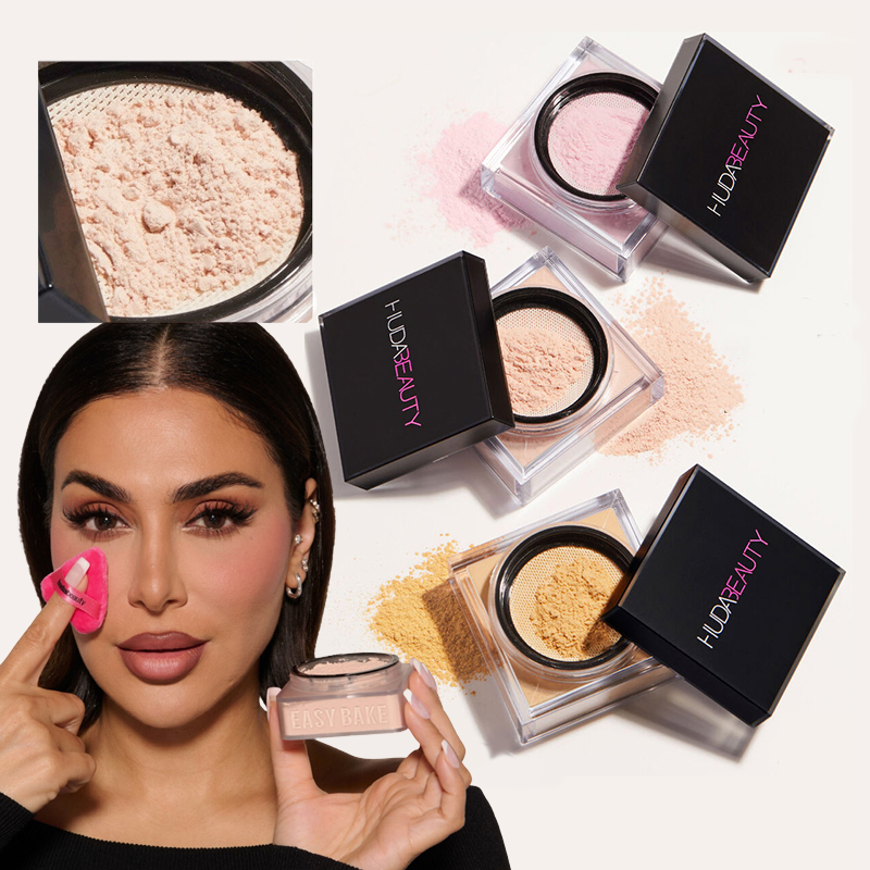 Beauty Huda Makeup - Huda Beauty ルースベーキングセッティングパウダー長期的なオイルコントロールナチュラルフェイスマット防水美白ルースパウダーメイクアップ