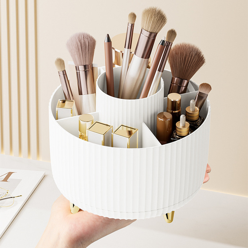 360 回転化粧デスクトップ化粧品収納ボックスオーガナイザー - Beauty Kiss Makeup のレビューと価格