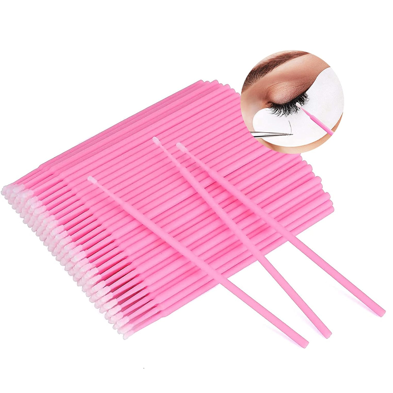 100 個ソフト使い捨てマイクロ綿棒まつげエクステンションク - Beauty Makeup Women のレビューと価格