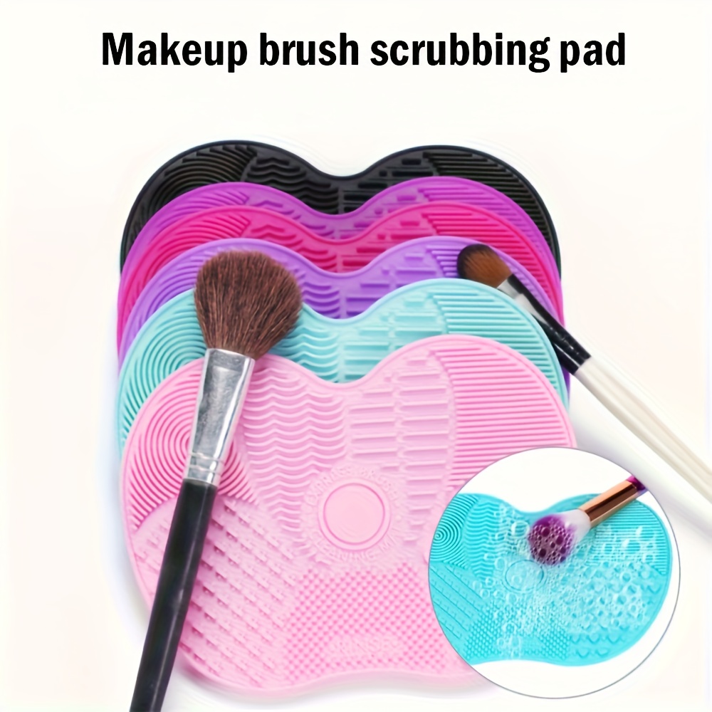 シリコン製のリンゴ型メイクブラシクリーニングマット、吸盤付き - Makeup Brush Set のレビューと価格