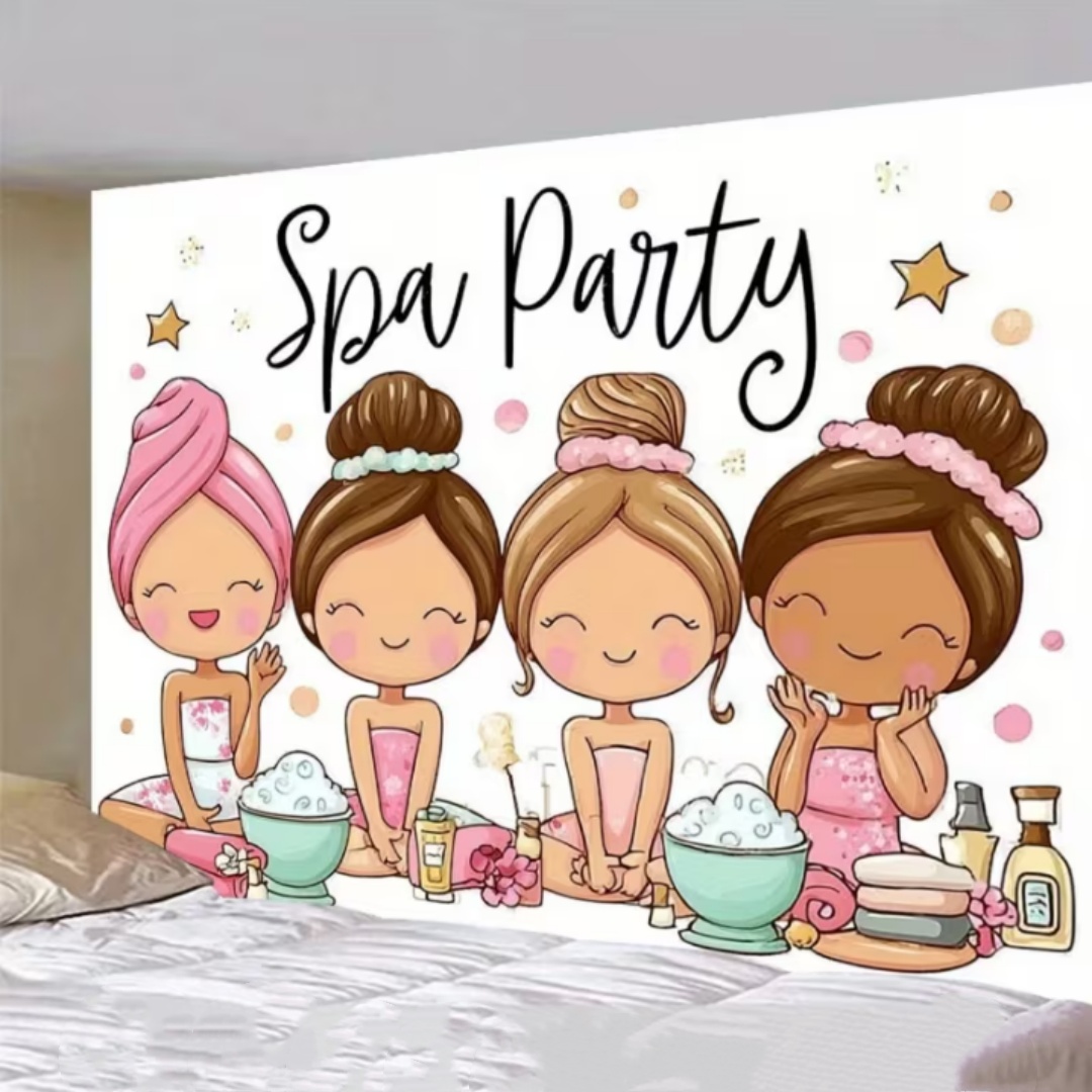 漫画の女の子スパパーティーデコレーション背景幕女性ピンク美容 - Beauty Makeup Events のレビューと価格