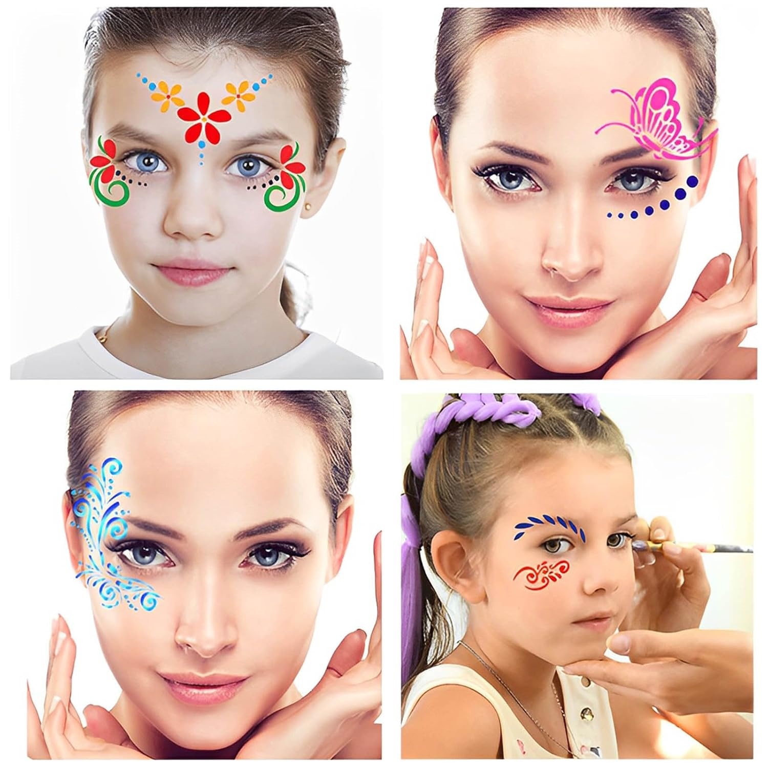 28個入りフェイスペイントステンシルキット - 再利用可能な - Beauty Makeup Pictures のレビューと価格