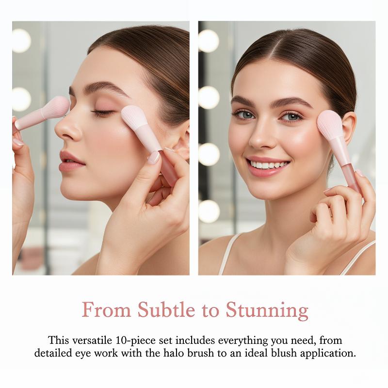 10本合成メイクブラシセット ファンデーション パウダー コ - Beauty Makeup Events のレビューと価格