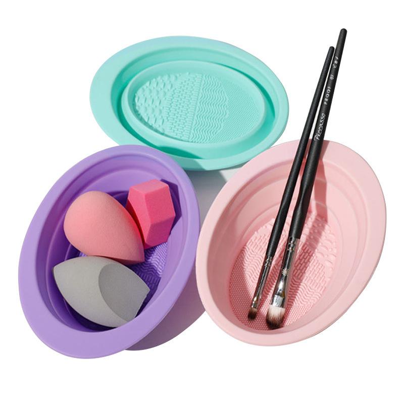 折りたたみ式パウダーパフ洗浄ボウル アイシャドウブラシ洗浄マ - Makeup Brush Set のレビューと価格