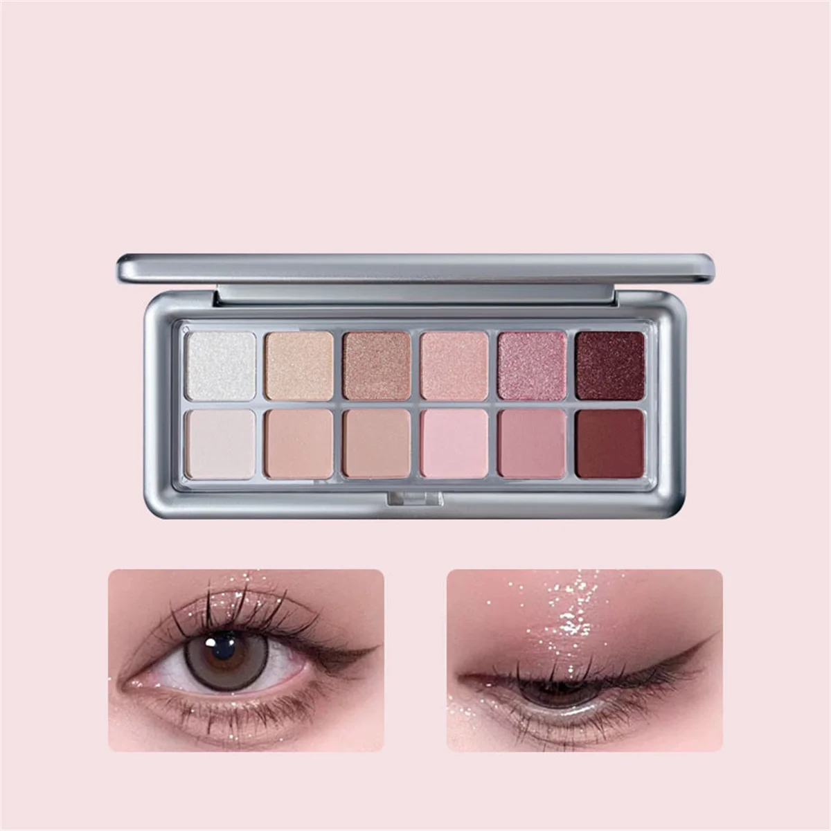 12 色のアイシャドウプレートマットパールアイシャドウガール - Beauty Huda Makeup のレビューと価格