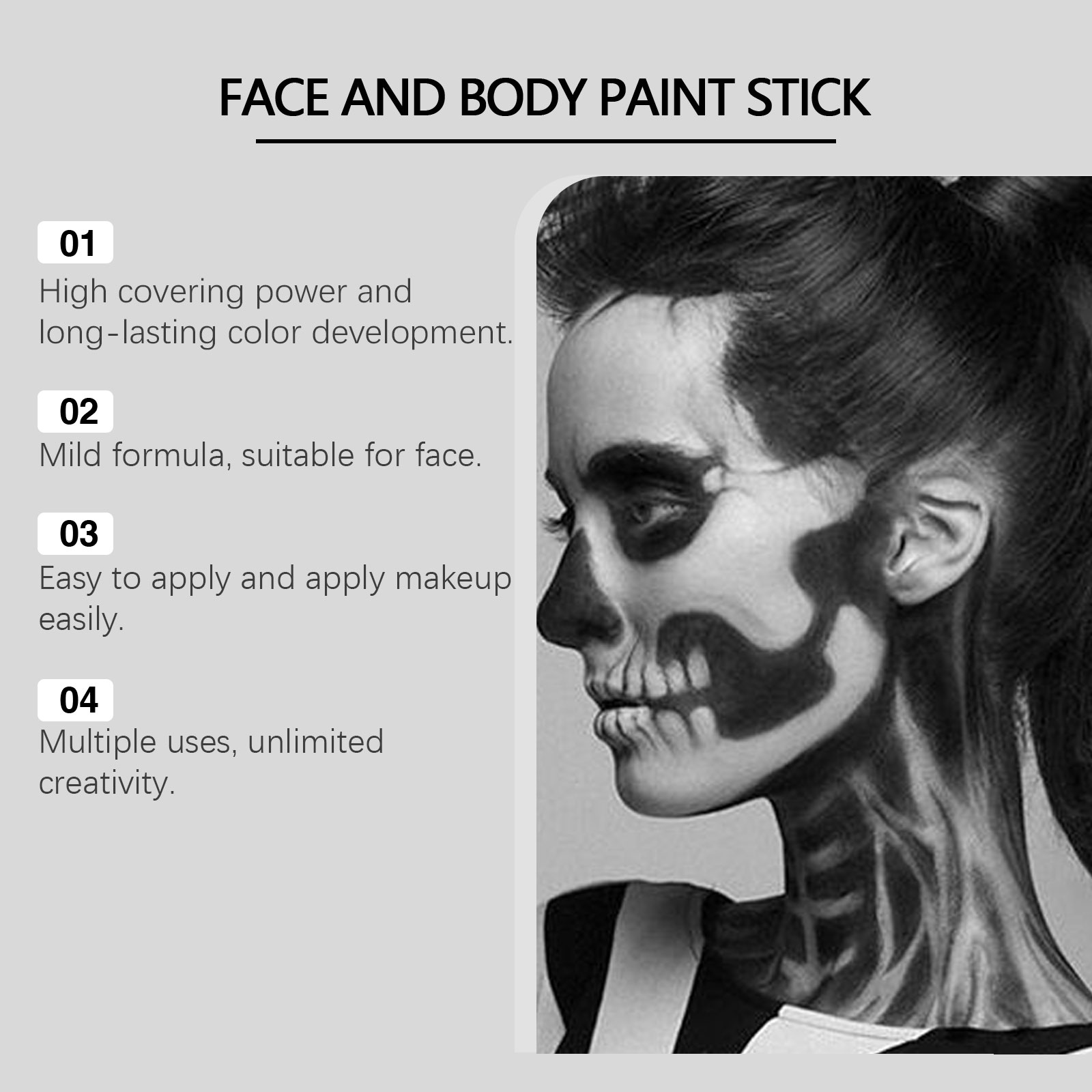 ブラックホワイトフェイスボディペイントキットカバーファンデー - Beauty Makeup Pictures のレビューと価格