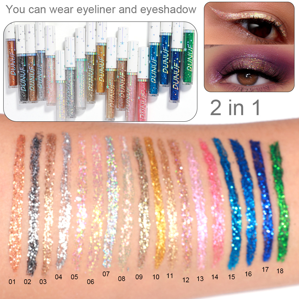 6 個のグリッターアイライナーセットゴールドシルバースパーク - Beauty Makeup Events のレビューと価格