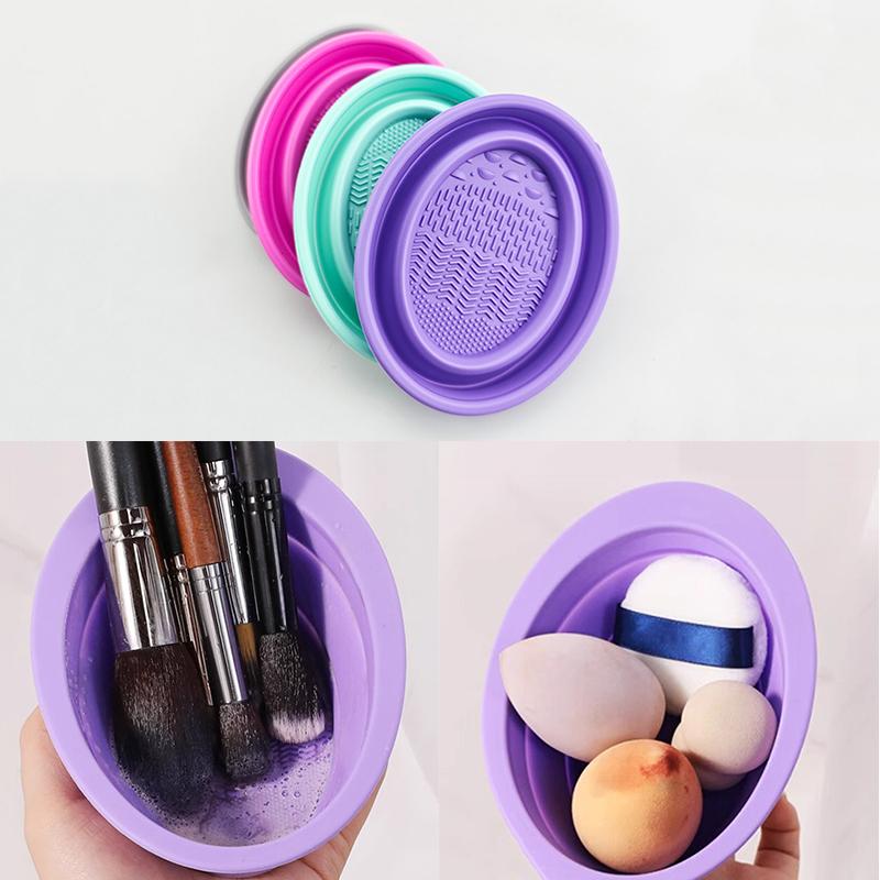 ソフトシリコーン化粧ブラシクリーナー折りたたみパウダーパフク - Makeup Brush Set のレビューと価格