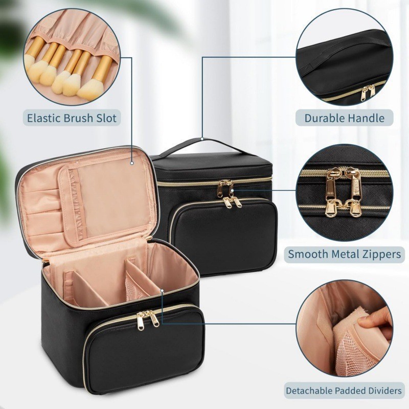 大型防水メイクアップバッグ 携帯用大型化粧品トラベルバッグ  - Beauty Bag Makeup のレビューと価格