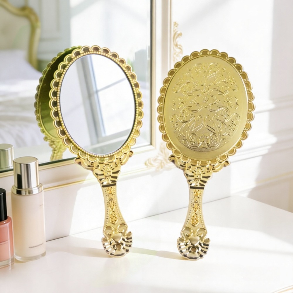 3-12個入りエンボス加工ハンドミラー レトロな花柄装飾フレ - Beauty Makeup Events のレビューと価格