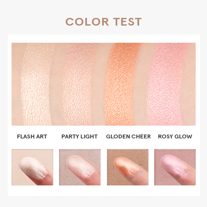 Imageic-顔用の4色の蛍光ペン,きらめくアイシャドウパ - Highlighter Bronzer Palette のレビューと価格