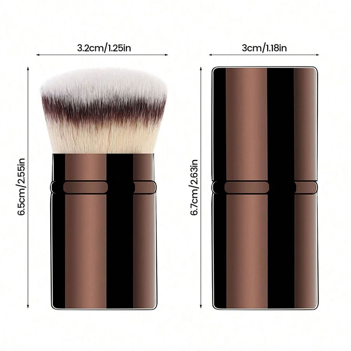 1pc プロフェッショナルフェイス格納式メイクブラシ、チーク - Makeup Brush Set のレビューと価格