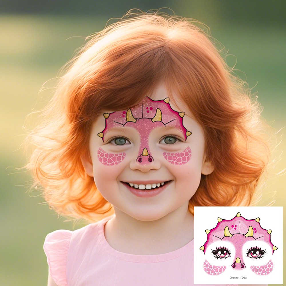 10枚入り キラキラ動物フェイス タトゥーシール 子供用 キ - Beauty Makeup Pictures のレビューと価格
