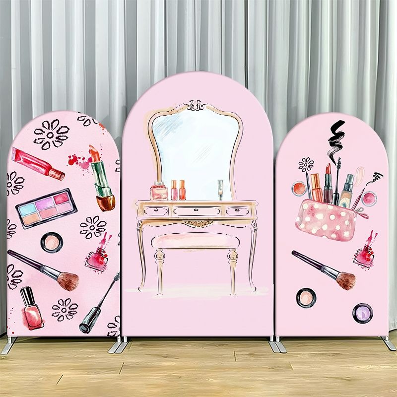 片面アーチ型背景幕カバー エレガントなピンクのビューティーテ - Beauty Makeup Events のレビューと価格