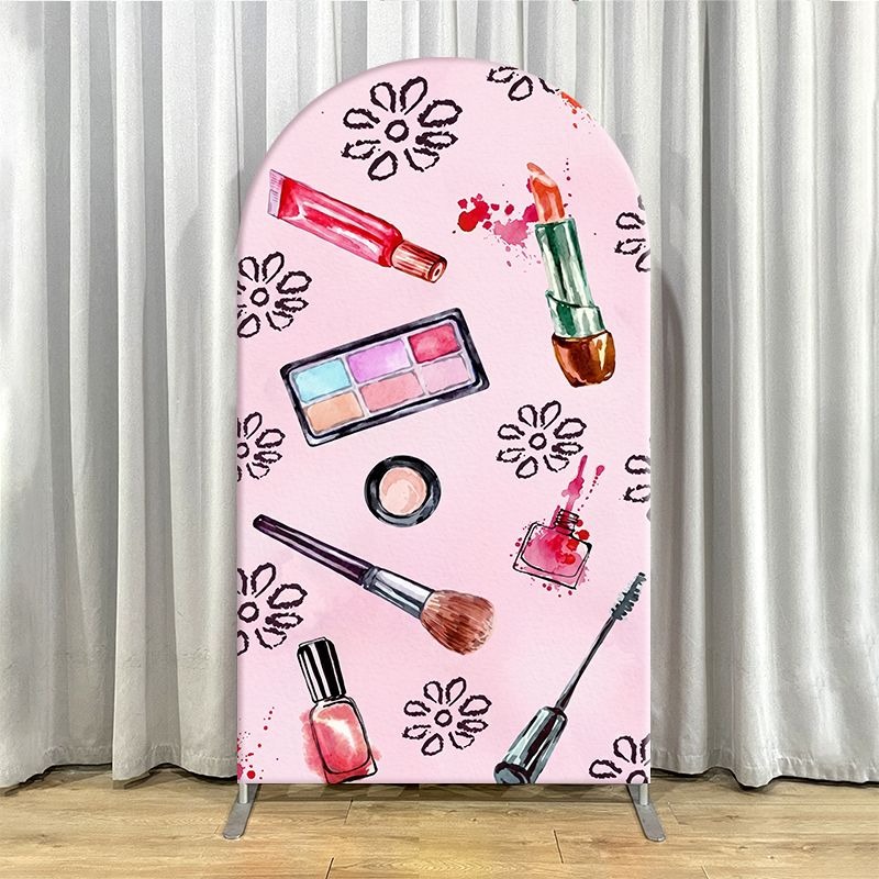 片面アーチ型背景幕カバー エレガントなピンクのビューティーテ - Beauty Makeup Events のレビューと価格