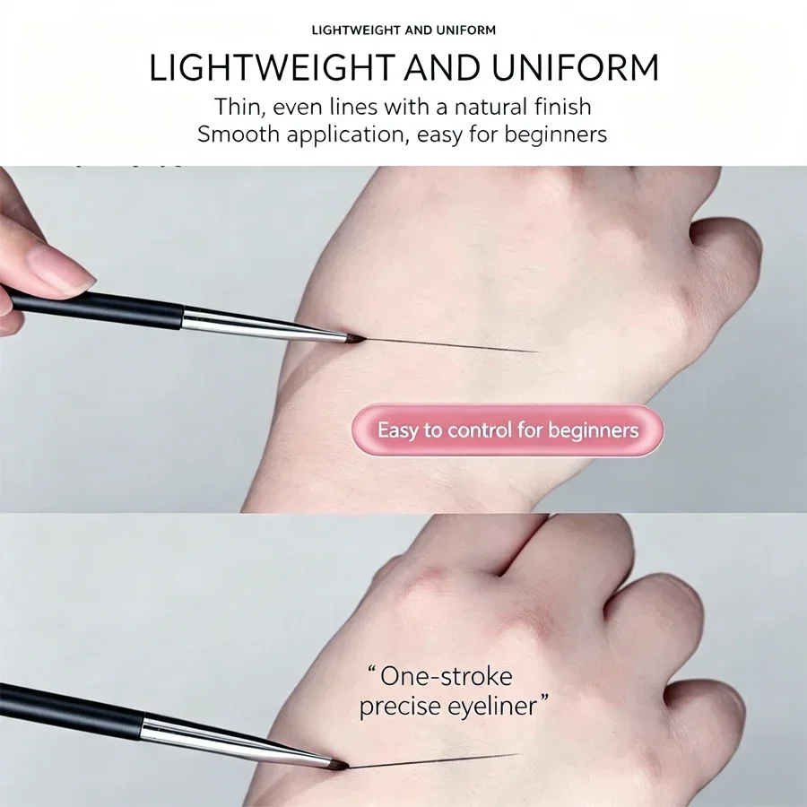 3本セット アイライナーブラシ、細い斜めの平らな眉ブラシ、多 - Makeup Brush Set のレビューと価格