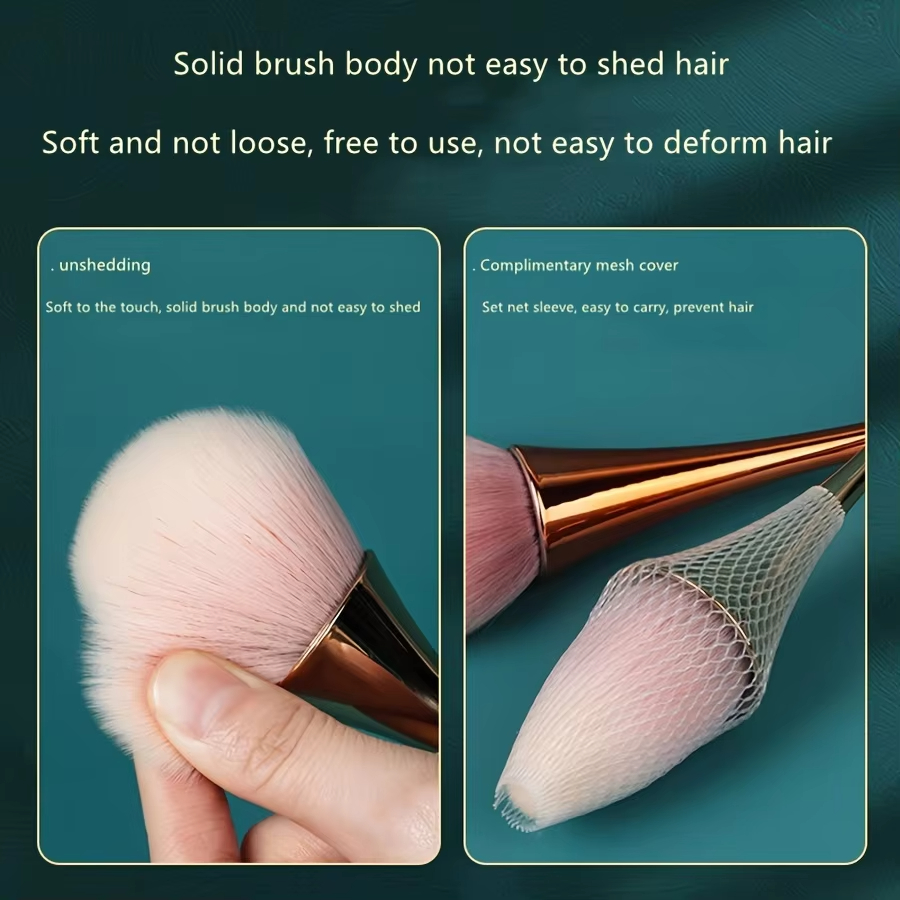 ローズゴールデンファンメイクブラシ、化粧ブラシルースパウダー - Beauty Flower Makeup のレビューと価格