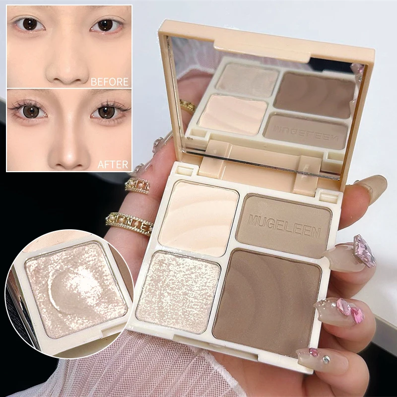 立体フェイシャル 4 色ハイライト コンター パレット マッ - Highlighter Bronzer Palette のレビューと価格