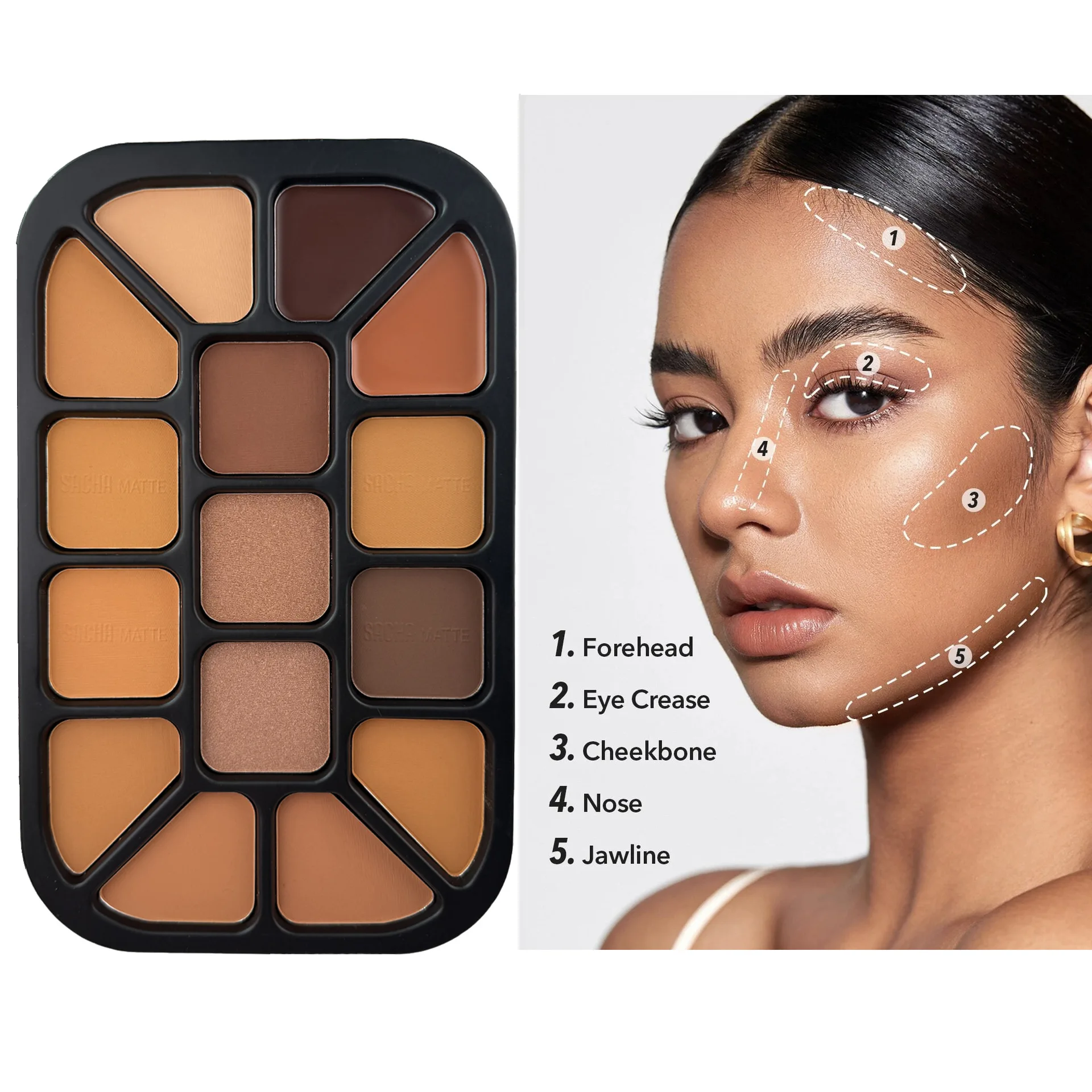 15 色のフェイス コンター パウダー パレット マット ハ - Highlighter Bronzer Palette のレビューと価格