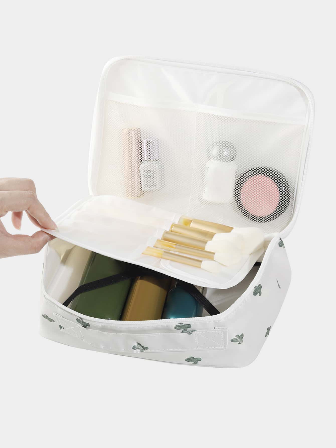 1 個サボテンプリント防水化粧品バッグポータブルハンドヘルド - Beauty Bag Makeup のレビューと価格
