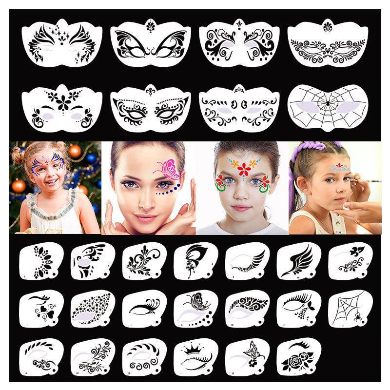 ▶ 8/20 個フェイスペイントステンシルプロフェッショナル - Beauty Makeup Pictures のレビューと価格