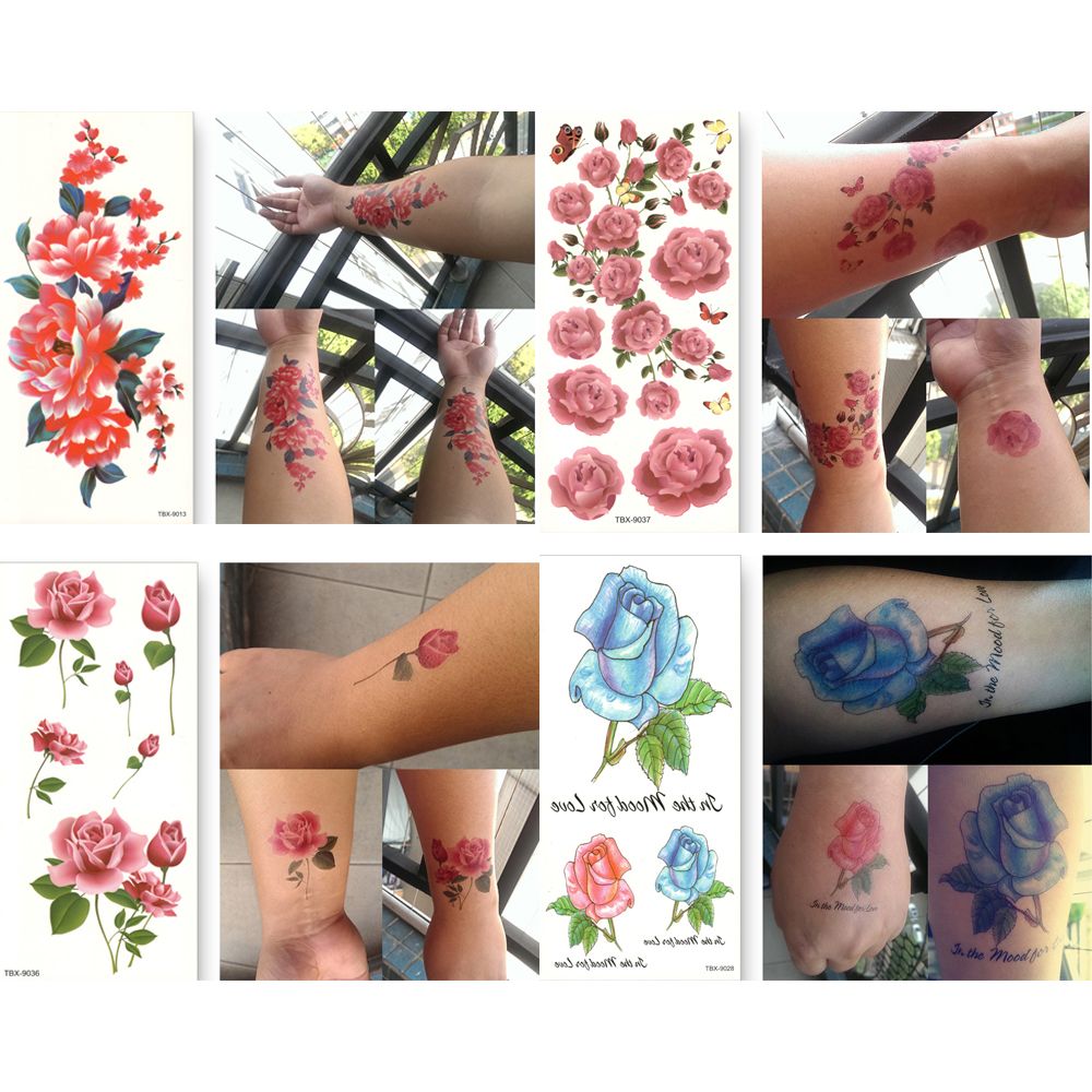 カラフルな女の子セクシーな防水長持ち美容メイク花ボディアート - Beauty Flower Makeup のレビューと価格