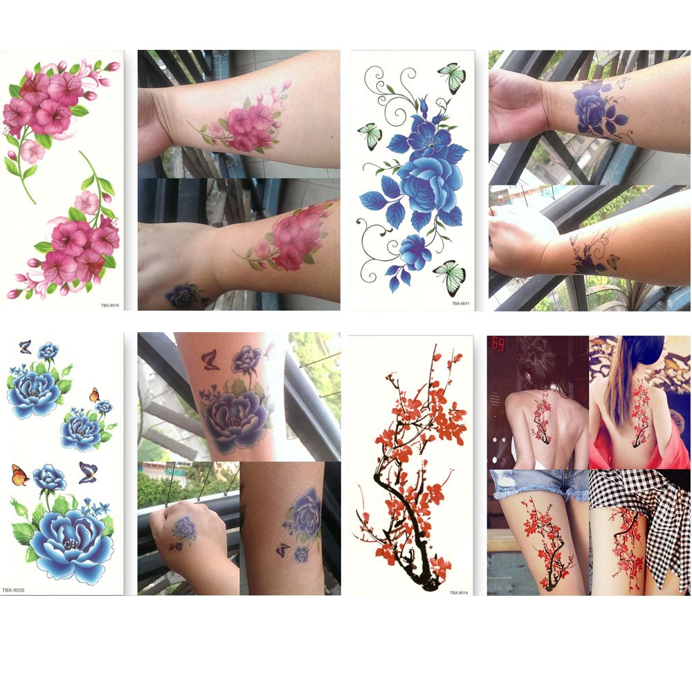 カラフルな女の子セクシーな防水長持ち美容メイク花ボディアート - Beauty Flower Makeup のレビューと価格