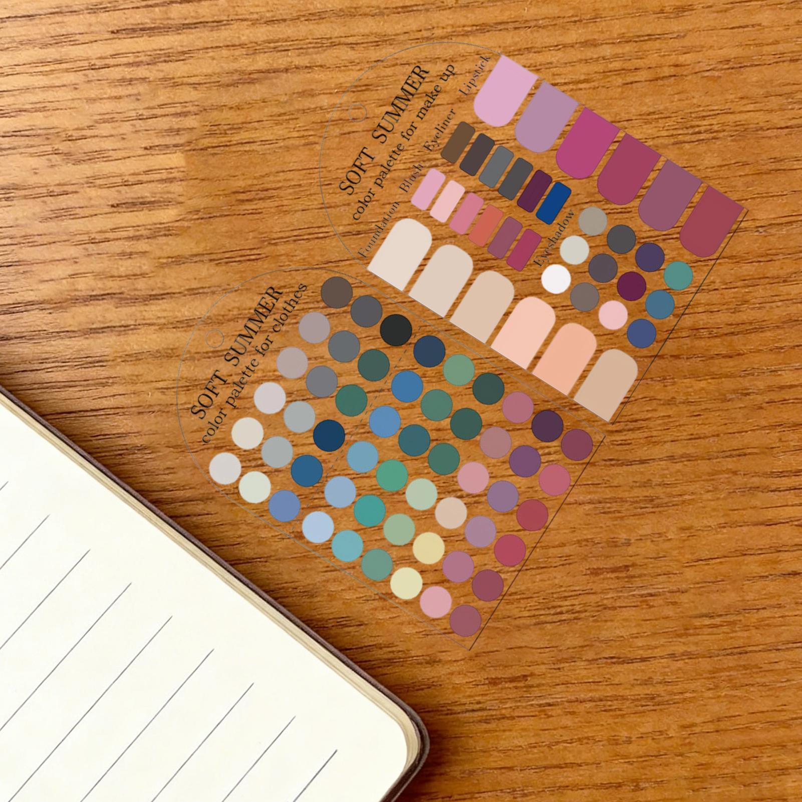 ソフトサマーカラーパレットカード 2枚入り アクリル製 季節 - Beauty Kiss Makeup のレビューと価格