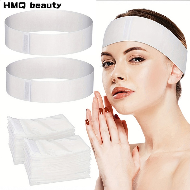 100/50/10 個使い捨てフェイシャルヘッドバンドスパス - Beauty Makeup Women のレビューと価格