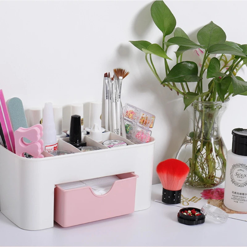 ネイルアートオーガナイザーデスクトップ引き出し化粧品収納ボッ - Beauty Kiss Makeup のレビューと価格