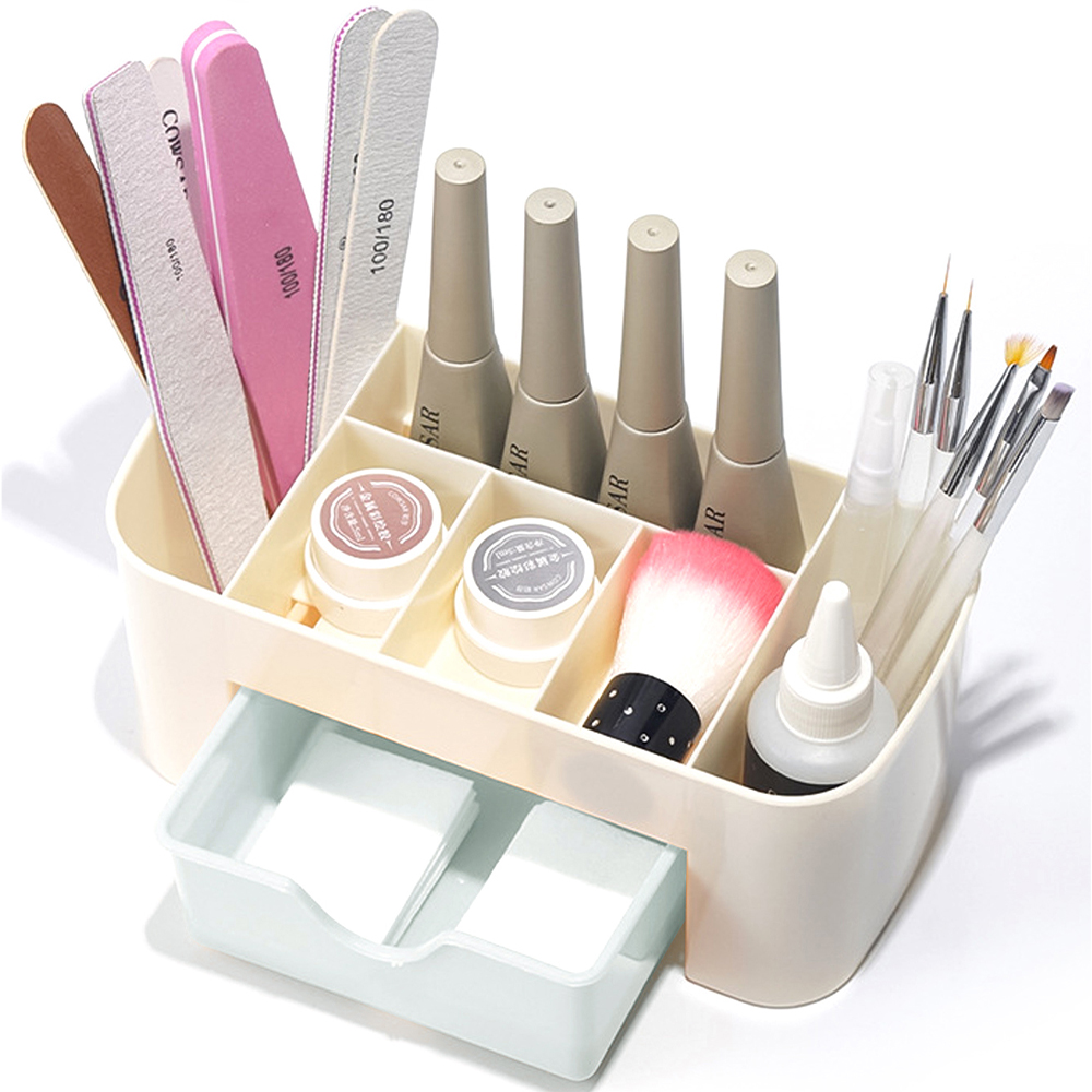 ネイルアートオーガナイザーデスクトップ引き出し化粧品収納ボッ - Beauty Kiss Makeup のレビューと価格