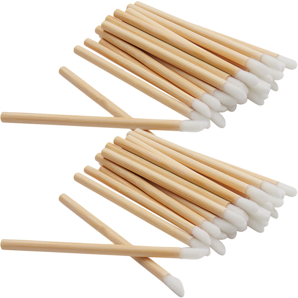 100個入り木製リップスティックアプリケーター 使い捨てリッ - Makeup Brush Set のレビューと価格