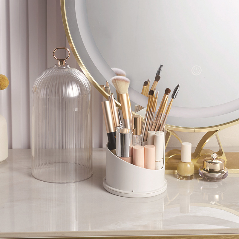 360 °   回転化粧ブラシホルダー蓋付きデスクトップメイ - Beauty Kiss Makeup のレビューと価格