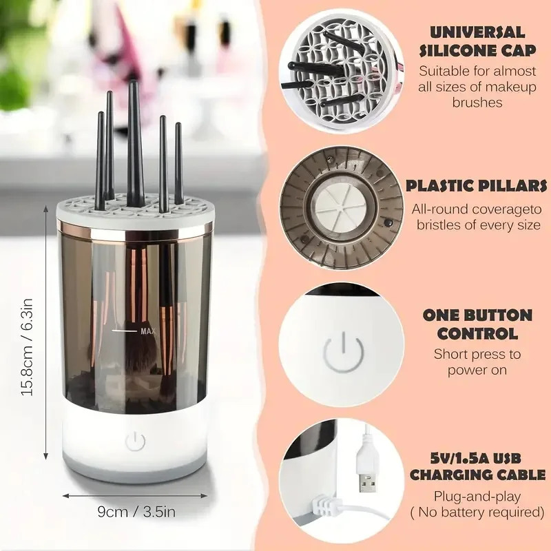 USB プラグポータブル電動メイクブラシクリーナーゴムメイク - Makeup Brush Set のレビューと価格